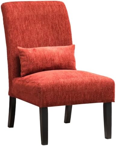 Roundhill Furniture Pisano Teal Blue Fabric Armless Contemporary Accent Chair with Kidney Pillow