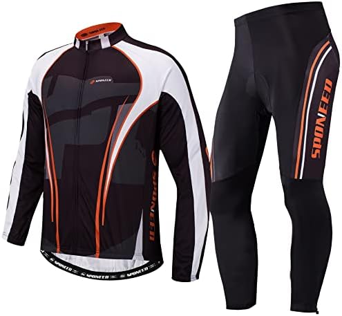 Men's Cycling Cothing Sets Long Sleeved Bicycle Jersey and Pants Kits Road Bike Cyclist Wear