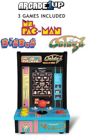 Arcade1Up Ms. Pac-Man Class of '81 Countercade, 3 Retro Games | Countertop Arcade Machine with 7-Inch LCD Screen and Real Feel Joysticks and Buttons