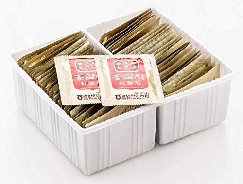 Gangwoninsam] 6 Year Korean Red Ginseng Tea (3g x 50 Packets) – Contains 6 Year Korean Red Ginseng Extract, Korean Tea, Individually Packaged