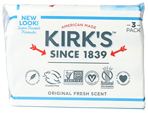 Kirk's Original Coco Castile Soap Fragrance Free 4 oz (Multi-Pack)