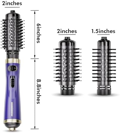Beautimeter Hair Dryer Brush 3-in-1 Hair Styler, Rotating Blow Dryer Brush with 2-Inch and 1.5-Inch Brushes