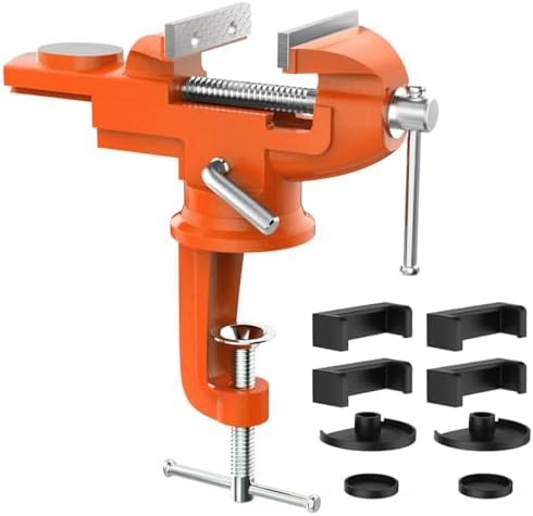 Housolution Universal Table Vise 3 Inch, 360°Swivel Base Bench Clamp