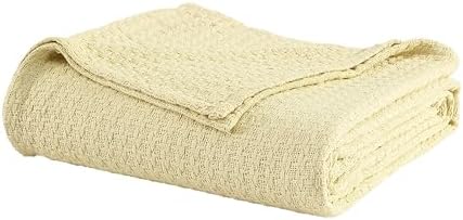 Grand Hotel Lightweight Full/Queen Blanket, 100% Cotton, Pearl Blue | All-natural yarn-dyed mercerized cotton is exceptionally durable, breathable and soft