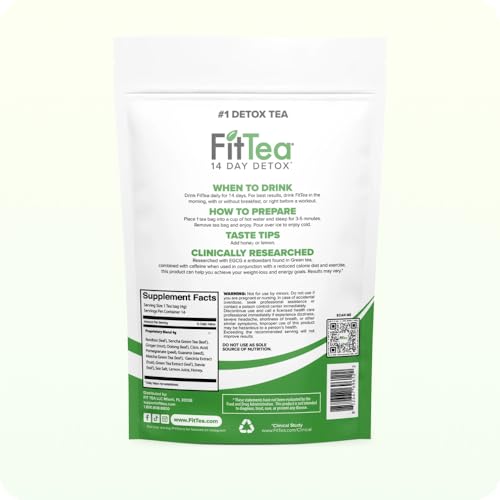 FitTea The Original 14 Day Detox Tea for Weight Loss and Belly Fat - Detox Cleanse Weight Loss Tea for Women and Men - Clinically Tested Slim Tea