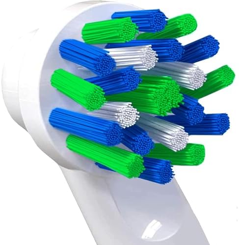 Alayna Toothbrush Heads Compatible with Oral-B, Cross-Style, 4 Pack | Replacement Brush Head Refills Compatible with Braun Oral-B Electric Toothbrushes and Most Click-On Handles