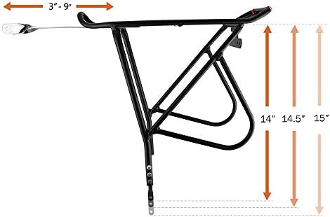 Ibera Bike Rack - Bicycle Touring Carrier Plus+ for Disc Brake/Non-Disc Brake Mount, Fat Tire Bikes, Frame-Mounted for Heavier Top & Side Loads, Height Adjustable for 26"-29" Frames