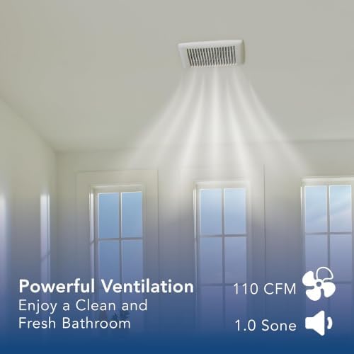 Broan-NuTone Bathroom Exhaust Fan, Easy Install, Powerful 110 CFM, Quiet 1.0 Sones, Energy Star