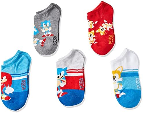 Sonic The Hedgehog boys 5 Pack No Show Socks
