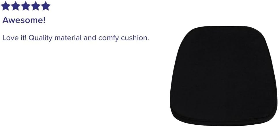 Flash Furniture Soft Black Fabric Chiavari Chair Cushion | Soft Fabric, Hook and Loop Fastener, Replacement Cushion