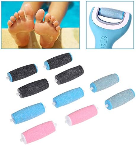 Compatible Replacement Roller Heads for Amope Pedi Perfect Electronic Foot File - Extra Coarse (4X) and Regular Coarse (6X) - Callus Removal