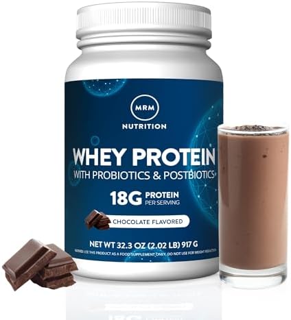 MRM Nutrition Whey Protein - Vanilla Flavored, BCAAs - 34 Servings | Microfiltered Whey Protein Isolate & Concentrate, 16 Different Probiotic Strains, & Digestive Enzymes, Gluten Free