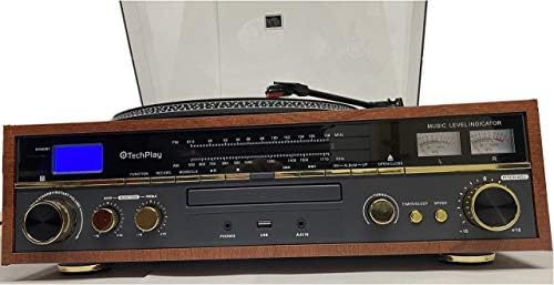 TechPlay Commander, Turntable w/Pitch Control, CD Player, Amplifier W/VU Meter, Bluetooth and USB Recording