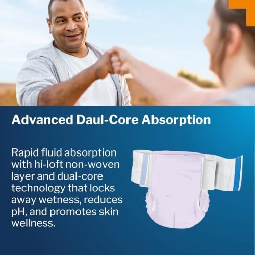 McKesson Ultra Plus Stretch Briefs, L/XL, Heavy Absorbency, 66 in, 80 ct | Unisex, Disposable, Elastic Leg Gathers and Contoured Fit for Men and Women, Incontinence