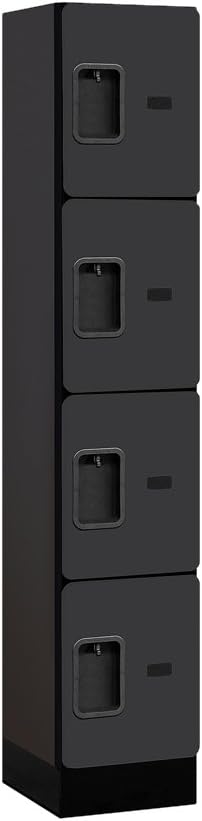 Salsbury Industries Four Tier Designer Wood Locker, Mahogany, 6' 3" x 18"