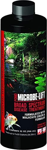 MICROBE-LIFT BSDT16 Broad Spectrum Disease Treatment for Ponds and Outdoor Water Garden, Safe for Live Koi Fish, Goldfish, Plants, and Decor, 16 Fl Oz