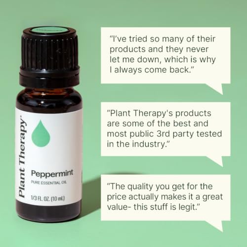 Plant Therapy Peppermint Essential Oil 10 mL (1/3 oz) Natural Aromatherapy | Pure, Undiluted for Diffuser & Topical Use, Relaxation, Digestion
