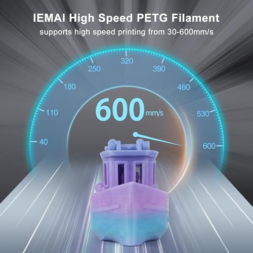 IEMAI Translucent PETG 3D Printer Filament 1.75mm 1kg Blue-Purple Gradient | Dual-Color Gradient with Glossy Translucent Finish
