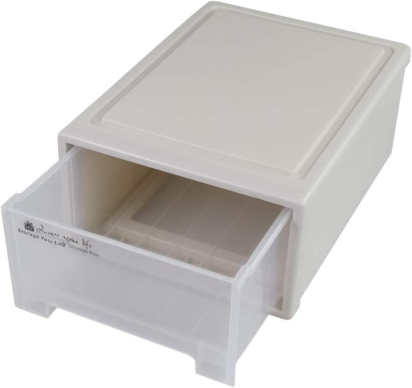 12 Quart Plastic Stacking Storage Drawer Unit Front Box, 1 Pack