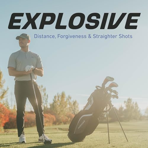 Precise - Men's Golf Club Set | 460cc titanium driver, 14-piece complete bag, fairway wood & hybrid, irons through wedge, putter, stand bag, left/right