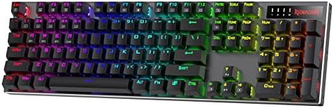 Redragon K556 Wired RGB Mechanical Gaming Keyboard, 104-Key Aluminum Board | Rock-Solid Metal Build, 20 Backlits Immersive ESports Vibe, Hot-swap Comfortable Tactile Brown Switch for Long-Time Typing