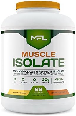 MFL 100% Isolate Protein l 30g of Protein l 12g Amino Acids l Keto Friendly l Low Carbs l 5 lbs. (Vanilla Bean)