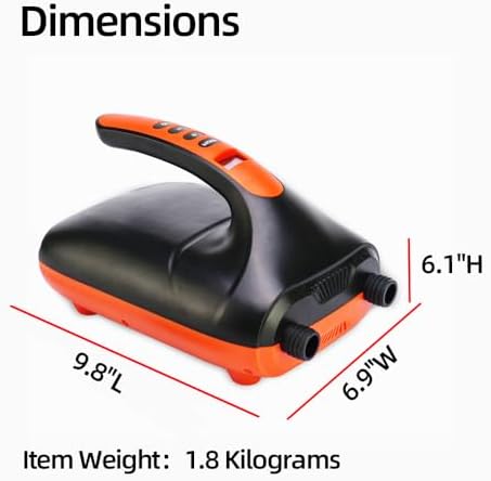 20PSI High Pressure SUP Electric Air Pump, Dual Stage Inflation Paddle Board Pump for Inflatable Stand Up Paddle Boards, Boats, Kayak