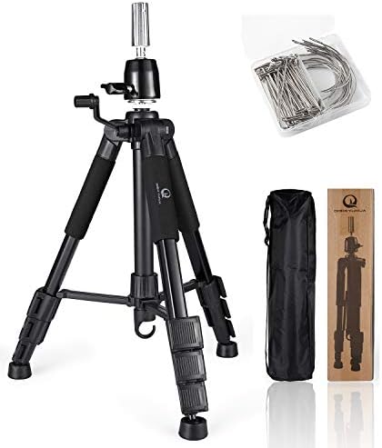 Wig Stand Tripod with Non-Slip Base Adjustable Mannequin Head Stand with Hook Heavy Duty Manikin Head Tripod | Hook Heavy Duty Manikin Head Tripod