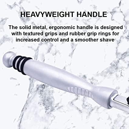 Taconic Heavyweight Atra-Compatible Pivot Razor with 10 Cartridges | All-Metal Chrome Razor Fits Atra-Style Twin Blade Cartridges And Includes 10
