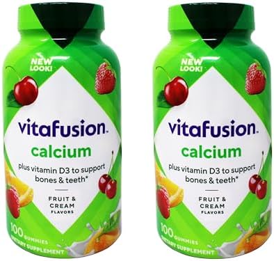 Vitafusion Gummies Calcium with Vitamin D3, 100 Count, Pack of 2