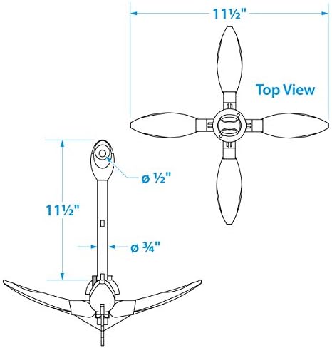 Seachoice Folding Grapnel Anchor – For Small Craft and Dinghies – Multiple Sizes