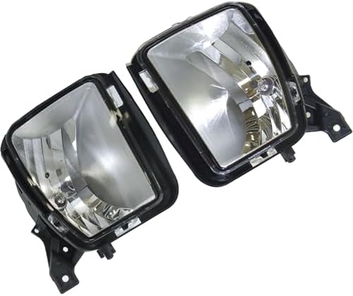 Fog Light Assembly With Bulb For Ram 1500 2013-2022 | High Output Halogen Bulbs Included Clear Lens Direct Bolt On Fit Long Lasting