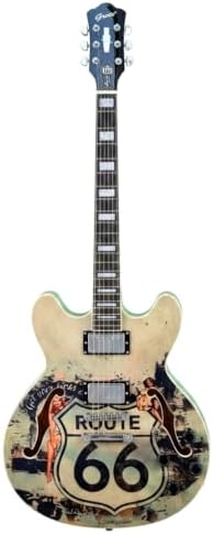 Grote Full Scale Electric Guitar Semi-Hollow Body Guitar Stainless Steel Frets (Vintage Sunburst)