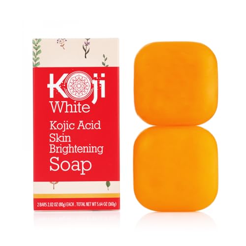 Koji White Pure Kojic Acid Soap | Glycerin Soap Bar for Gentle Skin Brightening and Exfoliation with Tea Tree, Coconut Oil