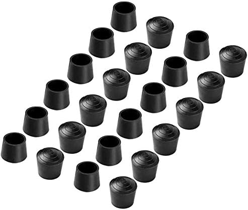 50pcs Chair Leg Cap Tips,Vankcp 7/8 inch Rubber Black Round Anti Slip Caps Chair Legs for Table Folding Chairs (50Pcs)