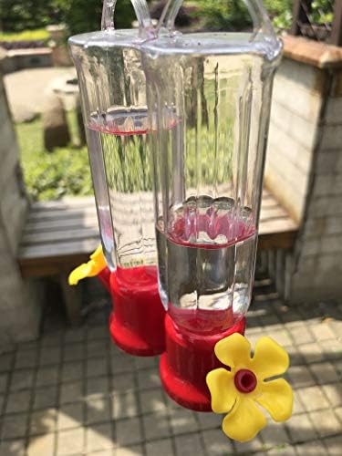 Mini Hummingbird Feeder 4 Pack 2.3oz Small Nectar Plastic Red Cute Hummingbird Feeders with Hanging Wires for Outdoor