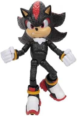 Sonic The Hedgehog 3 Movie 5-InchAction Figure 4-Pack, Articulated Figures from Jakks Pacific's Wave 2 Include Super Sonic The Hedgehog, Shadow