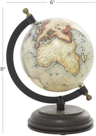 Deco 79 Mango Wood Globe, 6" x 5" x 8", Cream