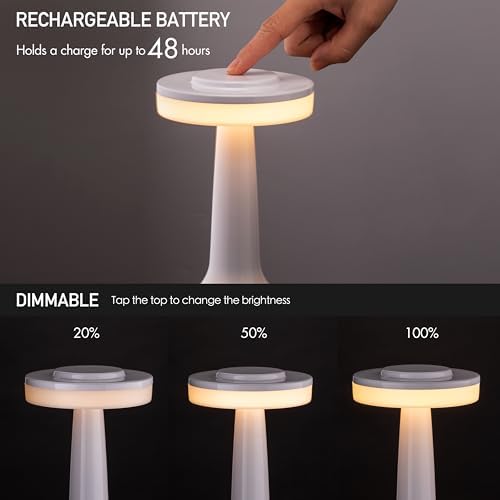 O’Bright Portable LED Table Lamp with Touch Sensor, 3-Levels Brightness, Rechargeable Battery Up to 48 Hours Usage, Night Light for Kids Nursery