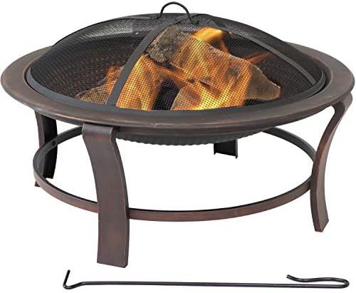 Sunnydaze 29-Inch Elevated Wood-Burning Fire Pit Bowl with Stand