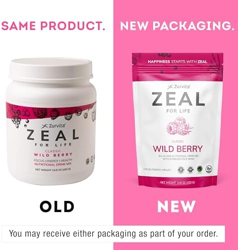 Zurvita - Zeal for Life Wild Berry Wellness Drink Mix - 420 g | Contains Vitamins, Minerals, Antioxidants, Plant Nutrients, Digestive Enzymes, And Phytonutrients For Daily Nutrition
