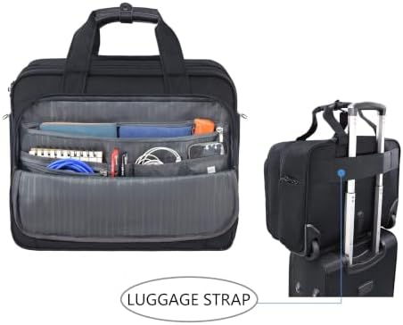 KROSER 17.3 Inch Rolling Laptop Computer Bag,Wheeled Briefcase，Roller case