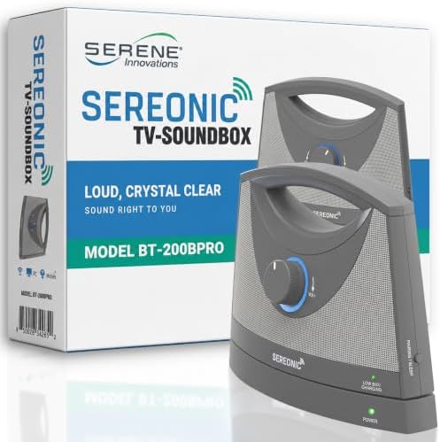 SEREONIC Portable Wireless Speakers for Smart TV - Ideal for TV Watching Without The Blaring Volume - Designed for Hard of Hearing, Elderly