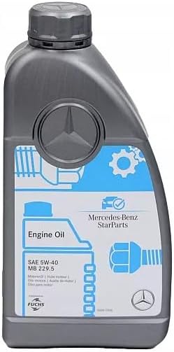 Genuine Mercedes Engine Oil (5W-40) 1 Quart, (Pack of 6) MB SPEC 229.5
