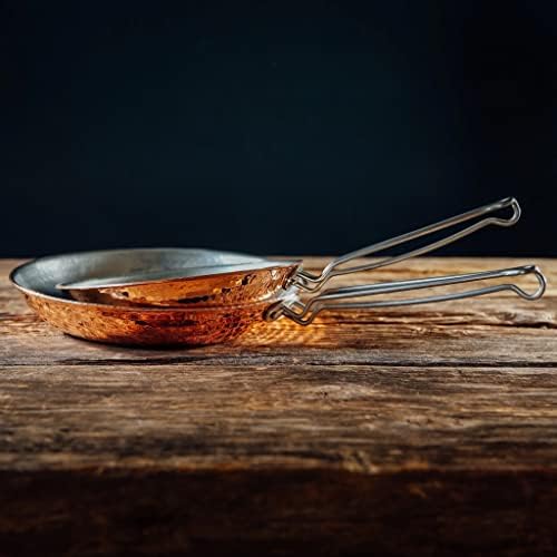 Sertodo Copper Skillet Pan | 8 inch Diameter | Patented Stainless Steel Handle System | Naturally Non-Stick Tin Lining
