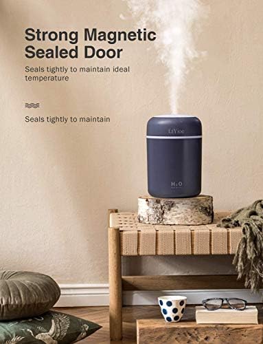 LtYioe Colorful Cool Mini Humidifier, USB Personal Desktop Humidifier for Car, Office Room, Bedroom, etc. Auto Shut-Off, 2 Mist Modes