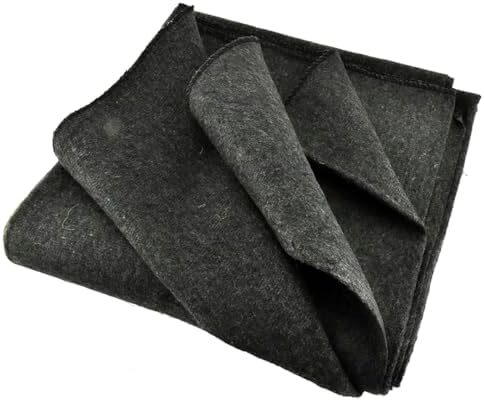 SE 51"x 80" Multipurpose Gray Wool Blanket - 50% Wool, Lightweight 2 lb, Zippered Bag Included - Ideal for Camping, Hiking, Emergency Survival