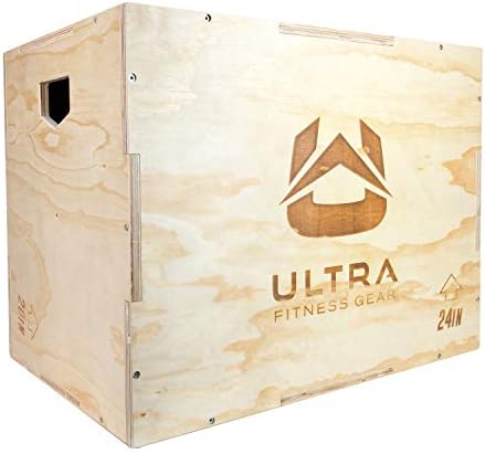 Wooden Plyo Box, 31 Plyometric Jump Training Squat, Step Up, Jumps & More Workout Size S, M, L, XL, Home Gym Exercise Equipment (Black Anti-Slip, Small 16/14/12)