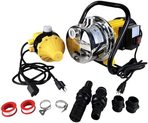 1HP House Water Pressure Booster Pump for Pool, 110V Garden Water Transfer Pump with Control Switch for Yard Sprinkler