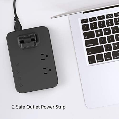 Drevet LED Desk Lamp for College Dorm Room, Desk Light with 1 USB Charging Port 2 AC Power Outlet, 3 Lighting Modes, 3 Level Brightness Touch Lamp